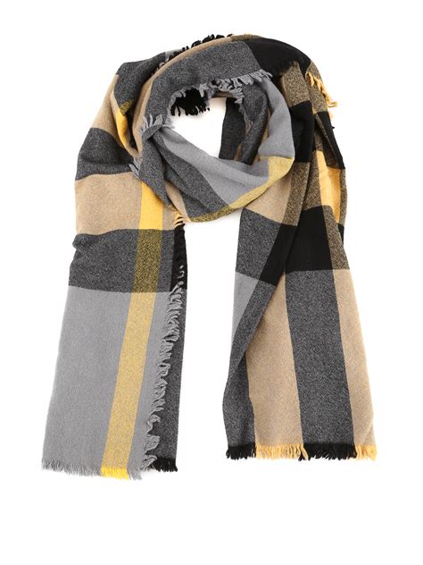 Sciarpa reversibile in cashmere con motivo tartan (Charcoal)